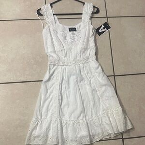 Vintage cottage White lace Cotton crontrast dress SIZE 3 NWT